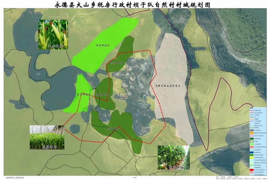 永德县大山乡税房行政村坝子队自然村村域规划图