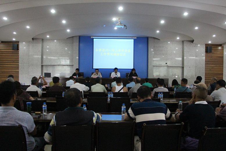 永德县召开上半年全县工作情况通报会
